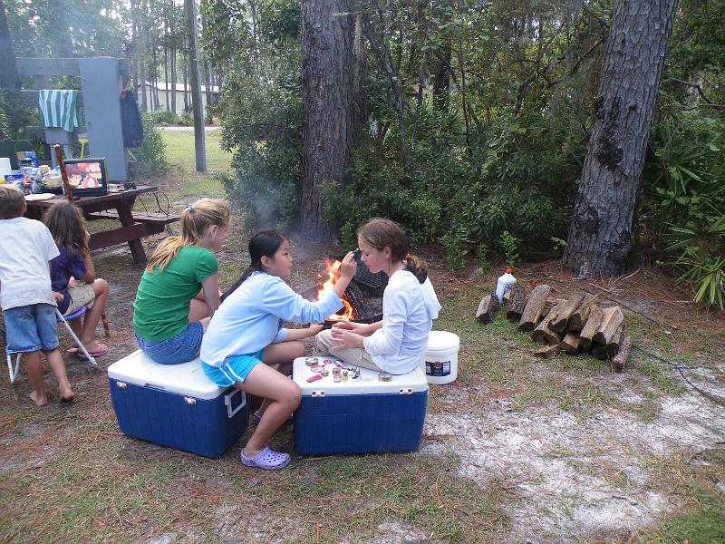 10-campsite.JPG - Girls will be girls, even in the woods.