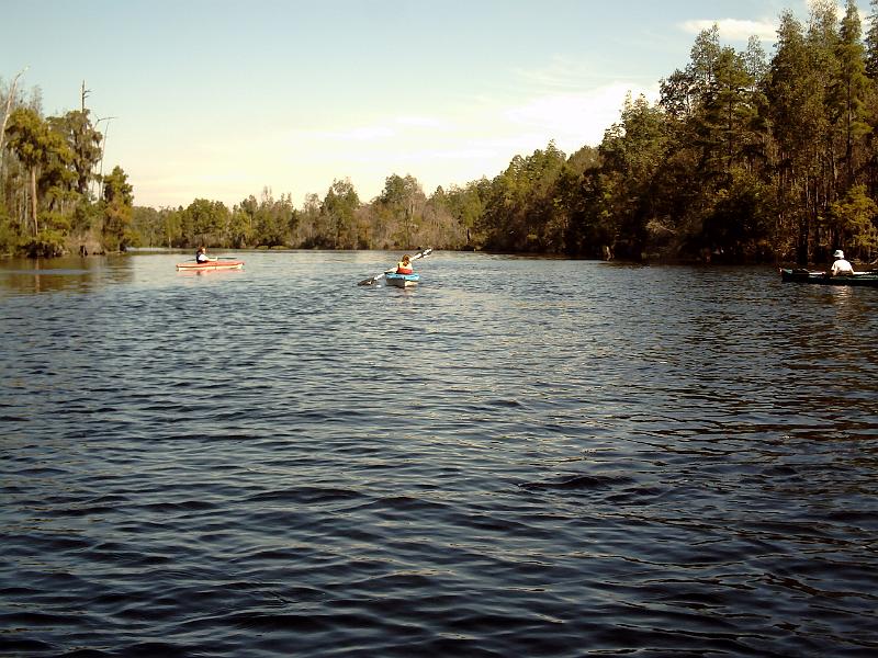 17-BillysLake.JPG - The paddlers lagged behind the motorboats.