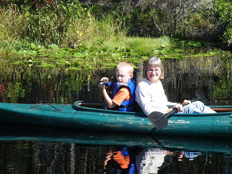 60-KayakFishing.JPG - Mason gets to fish out in the lake.