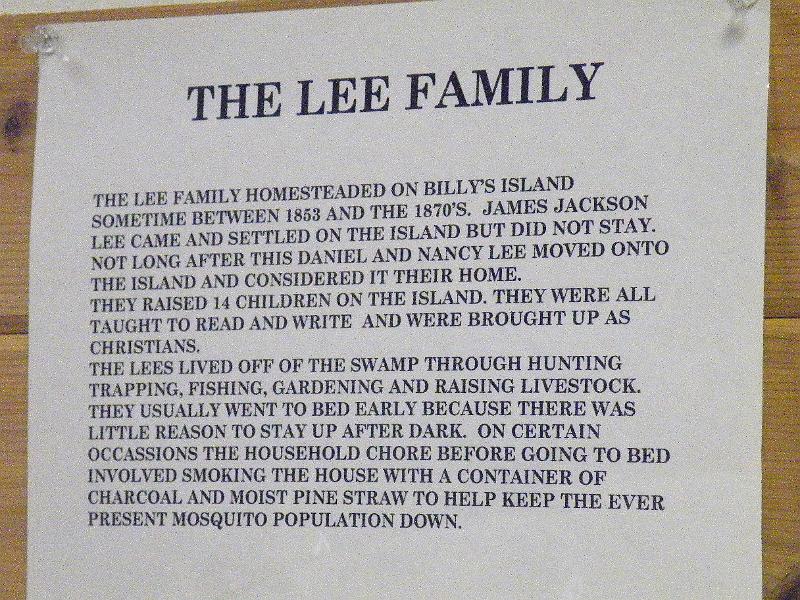 8-museum.JPG - The history of the Lee family on Billy's Island