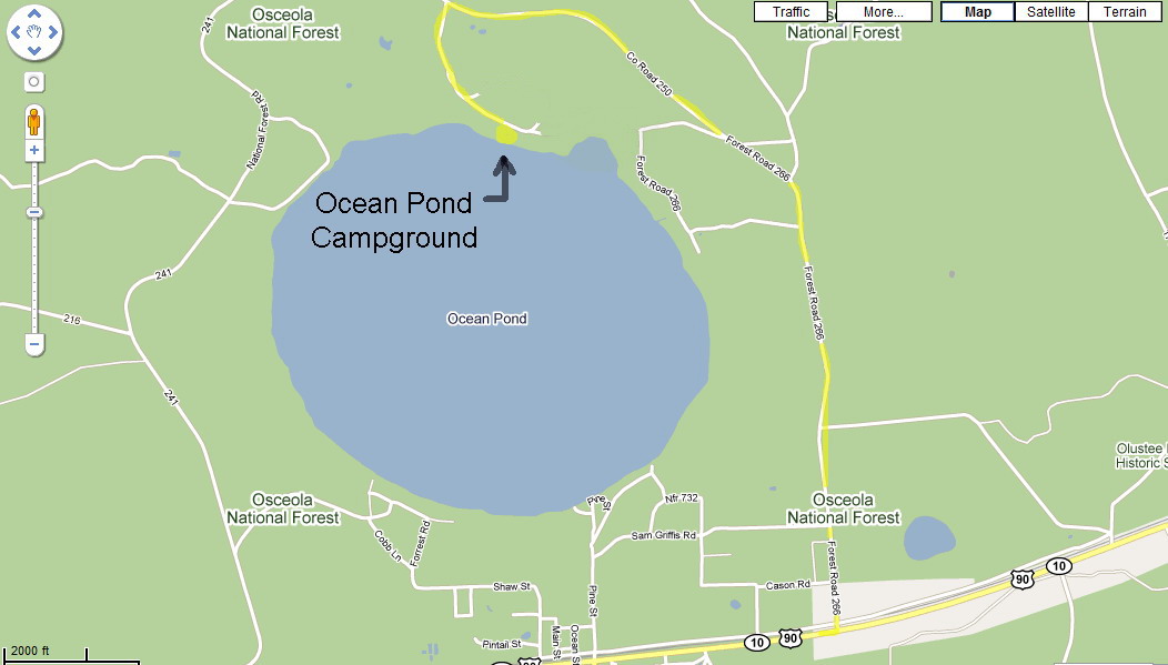 Ocean Pond Campground Map