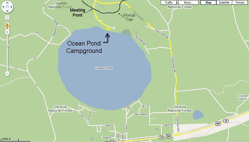 Ocean Pond Campground Map