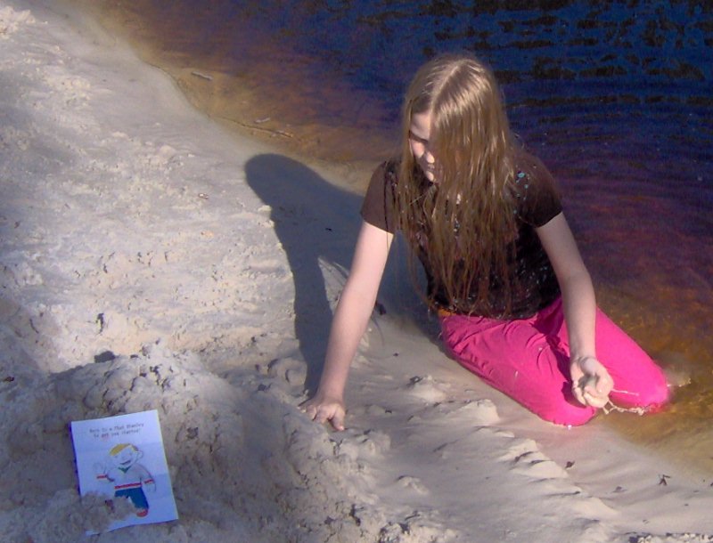 at the beach with Morgan