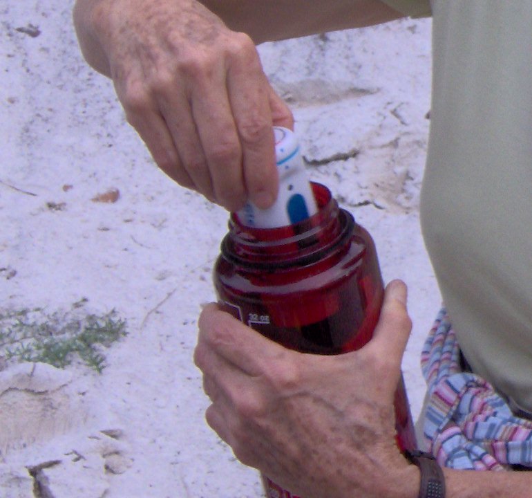 Steripen is used to purify river water