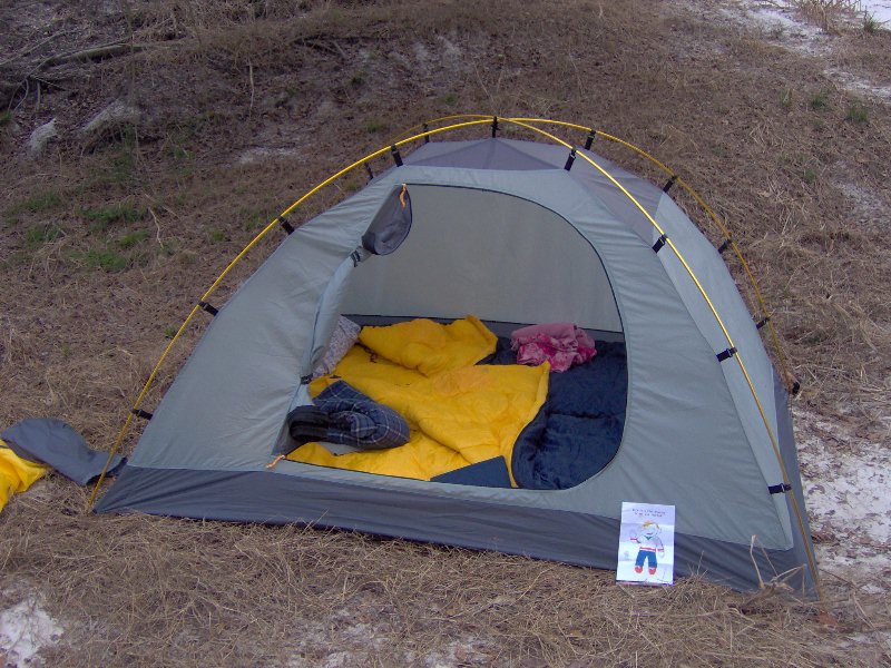 I helped set up the tent